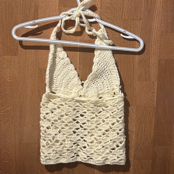 Cream Crochet Halter Top - Picture 2 of 3